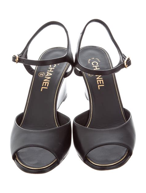 chanel wedges sandals|chanel high heel sandals.